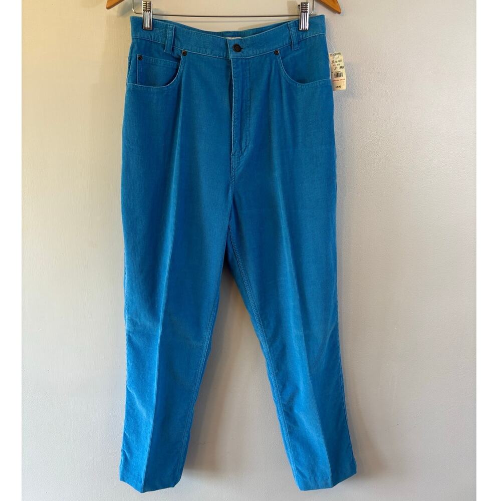 Vintage Women's Brookes Brothers High Waisted Straight Blue Corduroy Size 12 NWT